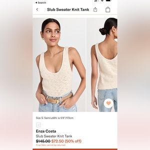 Enza Costa slub sweater tank